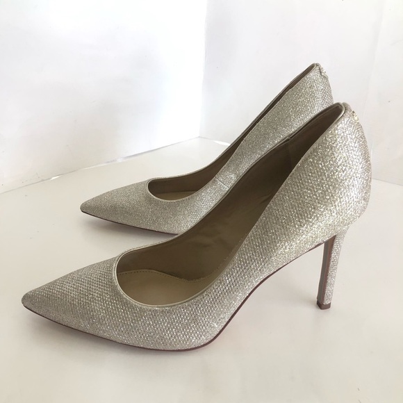 Sam Edelman Hazel Pointed Toe Slip-On Stilettos Light Gold/Silver Size 8 - Picture 7 of 16